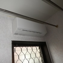 施工事例：ノーリツガス式浴室換気乾燥暖房機BDV-4107WKN、洗面所暖房
